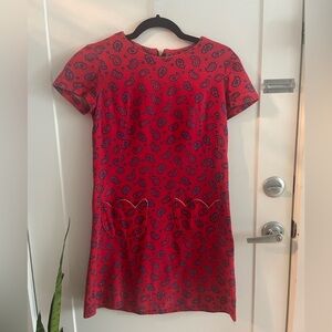 Vintage Paisley Print Mod Mini Dress